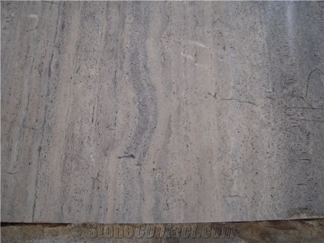 Light Silver TravertineSlab, Turkey Grey Travertine