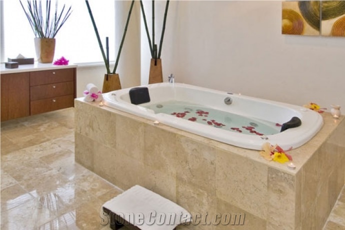 Oro Azteca Travertine Bathroom