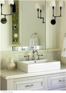 Onyx Luster 1 X 1 Mosaic, Luster White Onyx Mosaic