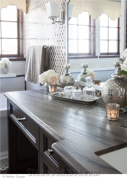 Sequoia Brown Marble Countertop