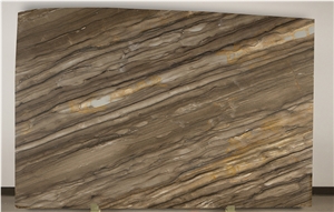 Sequoia Brown Marble Slabs Honed, Antique