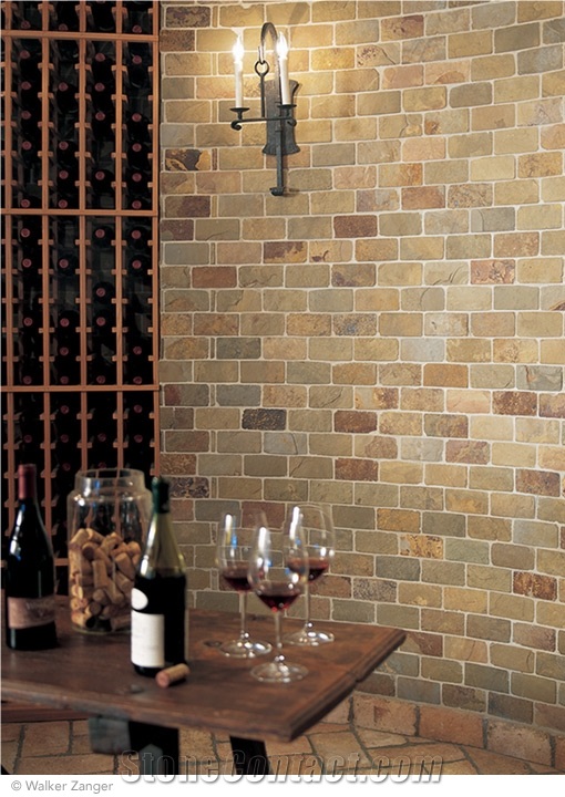 Shabui Stone Collections Tumbled Rustic Slate 3 X 6 Field Tile in Kitaro