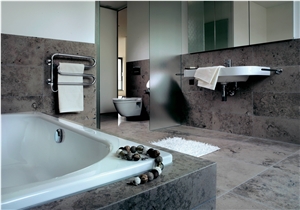 Jura Grey Blue Limestone Bathroom Design