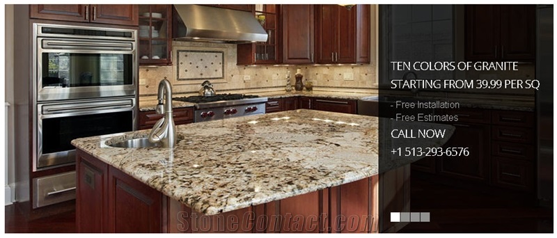 Delicatus Gold Granite Kitchen Island, Countertop, Delicatus Gold Yellow Granite Countertop