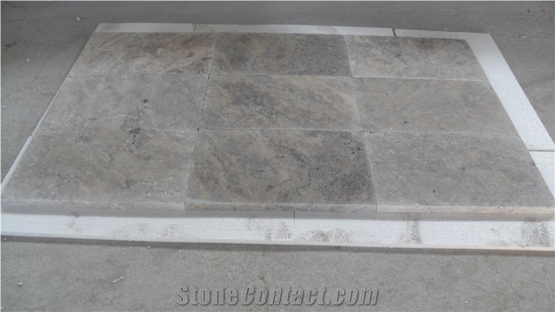 Silver Travertine Pattern Set - 406x610x30 mm - Tumbled