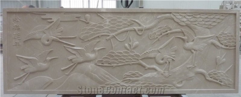 3d Natural Stone Building Walling Panel, Beige Marble Walling