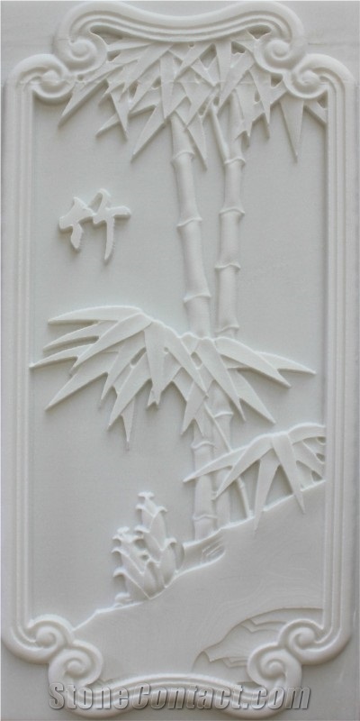 3D White Engineered Stone Interior Feature Wall Tile, White Quartzite Wall