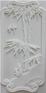 3D White Engineered Stone Interior Feature Wall Tile, White Quartzite Wall