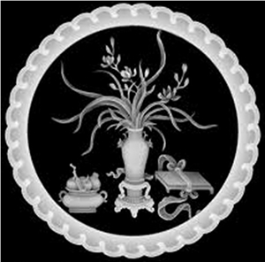 3d White Stone Carved Flower Wall Relievo, White Marble Wall Relief, High Relief