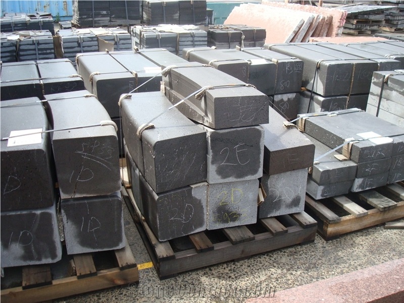 Hainan Bluestone Kerbs, Machine Cut or Sawn Finished Bluestone Curbstone