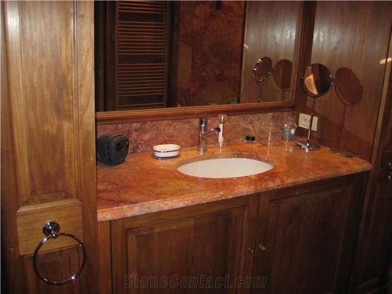 Breccia Pernice Marble Vanity Top, Breccia Pernice Red Marble Vanity Top