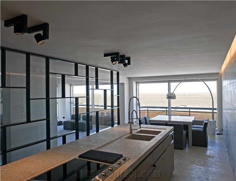 Honed Grigio Alpi Limestone Contertop, Grigio Alpi Grey Limestone Kitchen Countertops