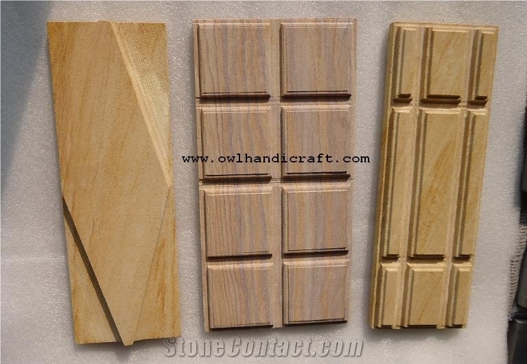 Wall Cladding Stone, Decorative Stone Tile, Teak Wood Sandstone