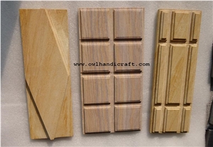 Wall Cladding Stone, Decorative Stone Tile, Teak Wood Sandstone