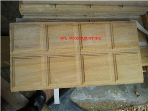 Wall Cladding Stone, Decorative Stone Tile, Teak Wood Sandstone
