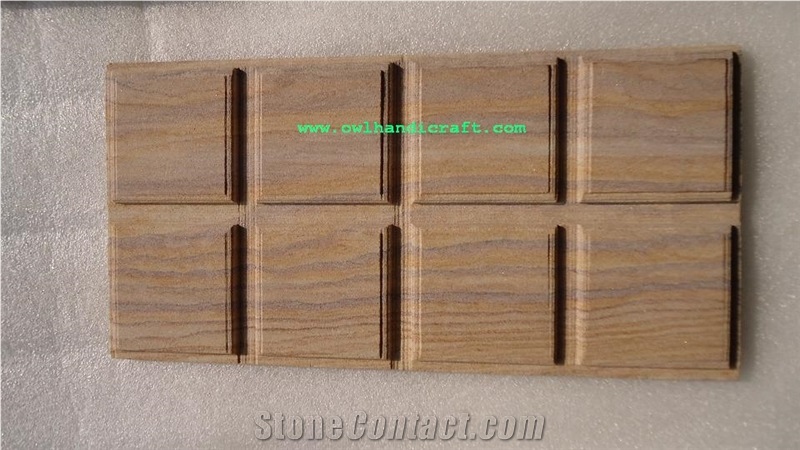 Wall Cladding Stone, Decorative Stone Tile, Teak Wood Sandstone