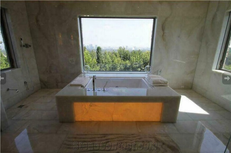 Turkey White Onyx Bathroom Design