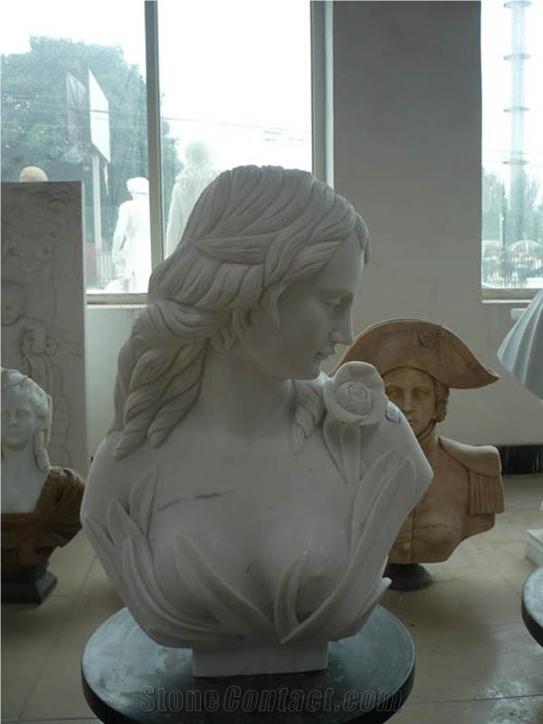 Chinese Stone Head Bust Sculptures