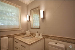 Honed Silver Travertine Eased Edge Bathroom Vanity Top, Travertino Silver Grey Travertine Bathroom Vanity Top
