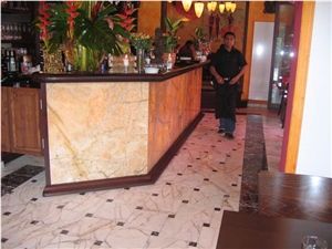 Miracle Beige Marble Bar Top Application, Flooring Miracle Beige Marble Bar Top Application, Flooring