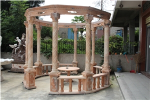 Cloudy Rosa Gazebo, Red Marble Gazebo