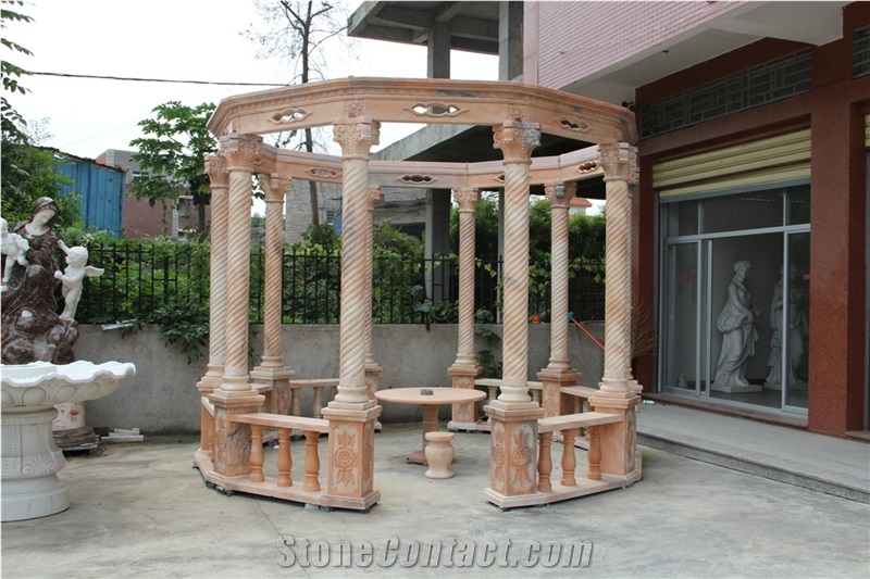 Cloudy Rosa Gazebo, Red Marble Gazebo