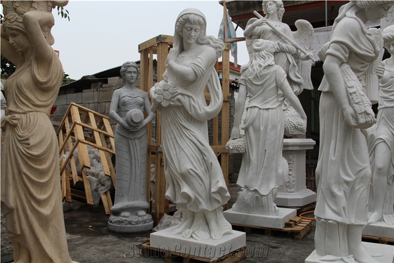 European Character Marble Sculpture