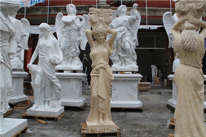 European Character Marble Sculpture