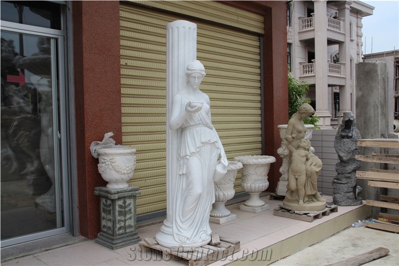 Rome Column, White Marble Column