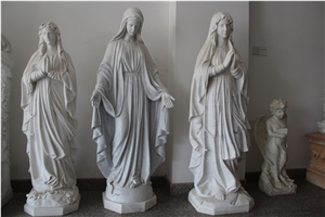 Virgin Mary Statue, White Marble Statue