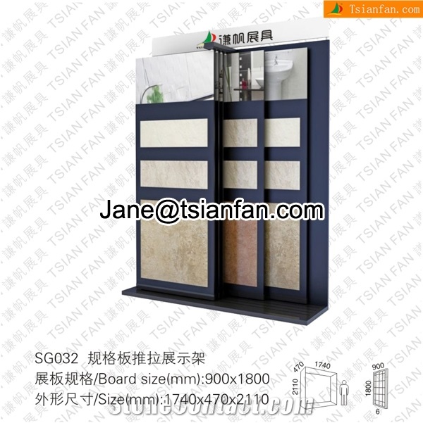 SG032 White Ceramic Floor Tile Display Rack