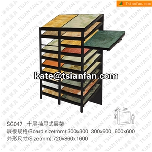SG047 Stone Tile Advertising Display Shelves