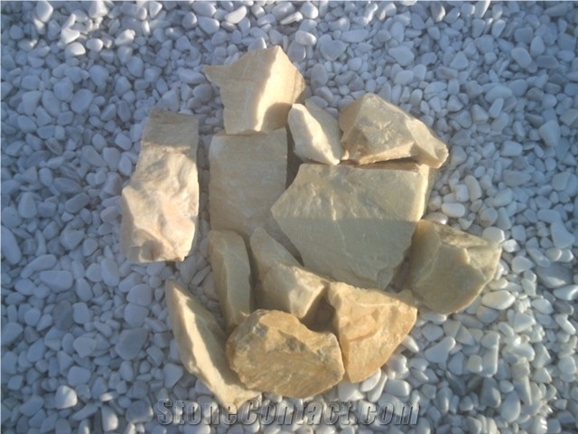 Yellow Daisy Pebble Stone for Garden Landscaping Stone, DAISY STONE Yellow Marble Landscaping