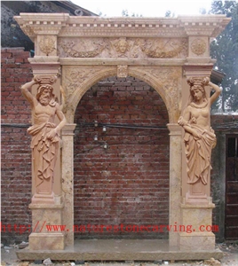 China Gold Limestone Door Frame