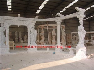 White Marble Garden Gazebo, Garden Pavilion