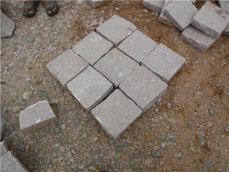 White Granite Cobblestones, Pavers