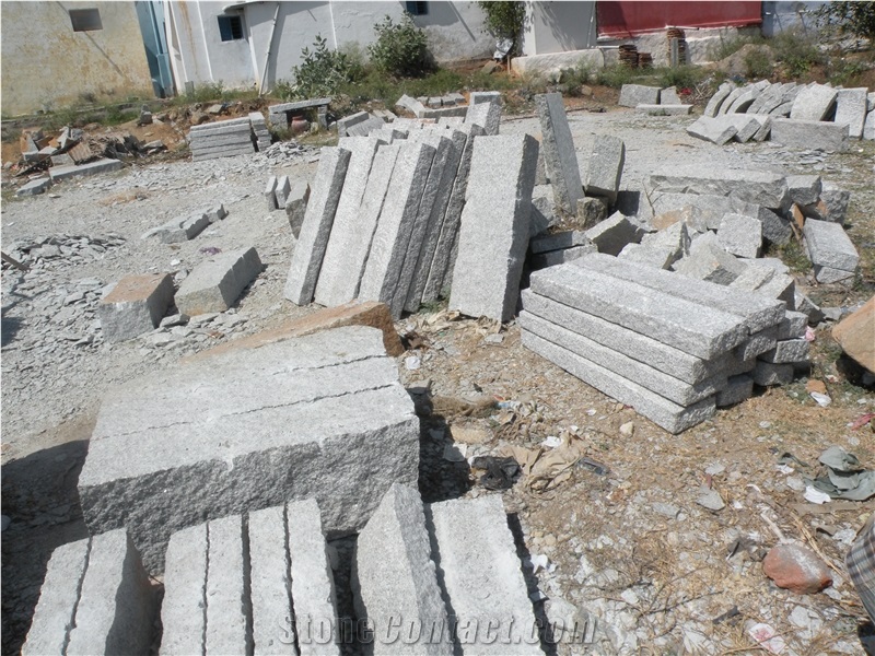 White Granite Cobblestones, Pavers
