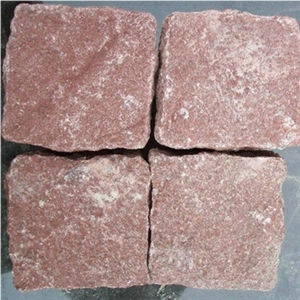 Red Porphyry Split Cube Cobble Stone