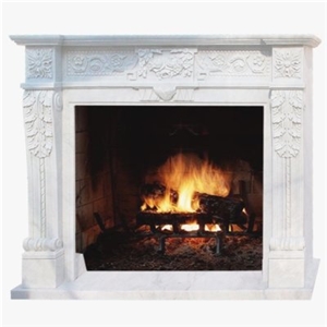 Hunan White Marble Fireplace