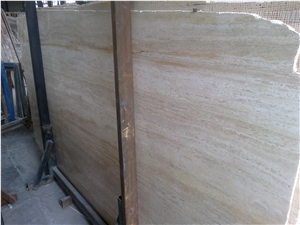 Cream Vein Cut Travertine Slabs, Iran Beige Travertine