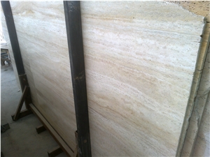 Cream Vein Cut Travertine Slabs, Iran Beige Travertine