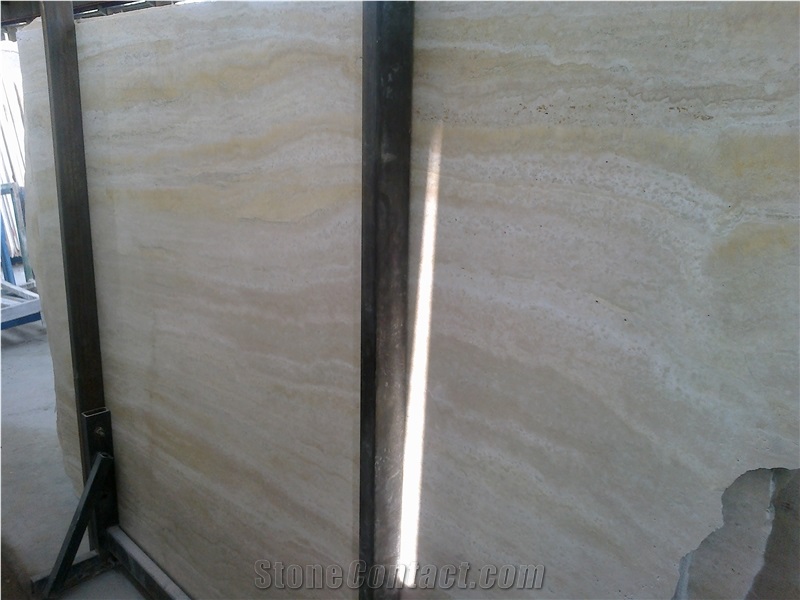 Cream Vein Cut Travertine Slabs, Iran Beige Travertine