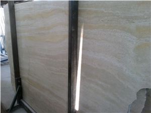Cream Vein Cut Travertine Slabs, Iran Beige Travertine