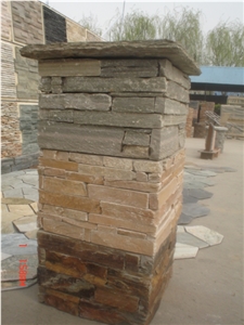 Culture Slate Stone Gate Post, Gate Column