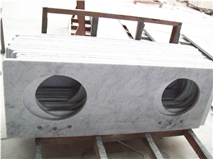 High Polished Nature Marble Stone White Carrara Vanity Tops