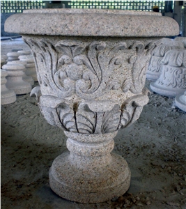 Rusty Yellow Granite High Feet Flowerpots, Custom Flowerpots
