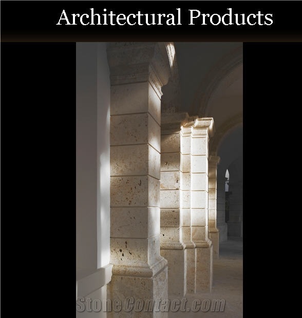 Coral Stone Columns, Coralina Beige Coral Stone Column