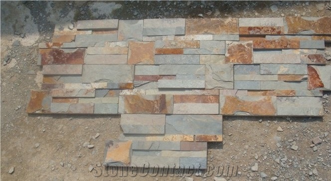 Hebei Rust Slate Stacked Wall Stone