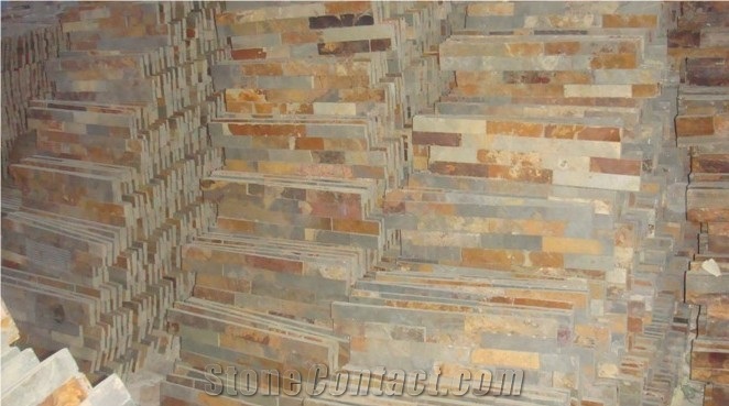 Hebei Rust Slate Stacked Wall Stone