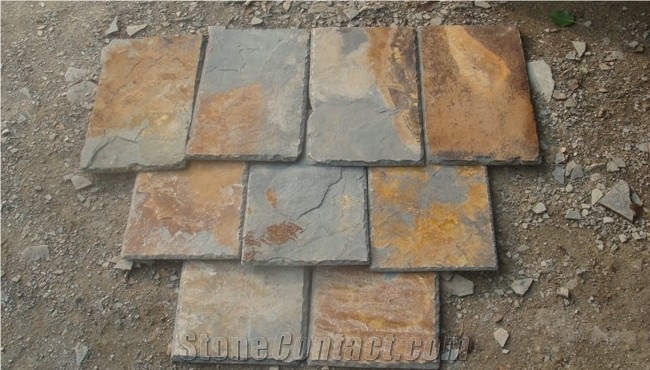 Roof Tiles Rustic Slate, China Rust Slate Roof Tiles